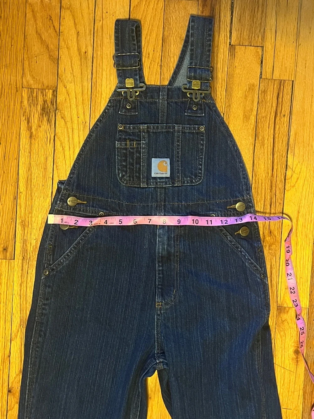 Carhartt Navy Blue Kids Denim Overalls with Bib Pocket
